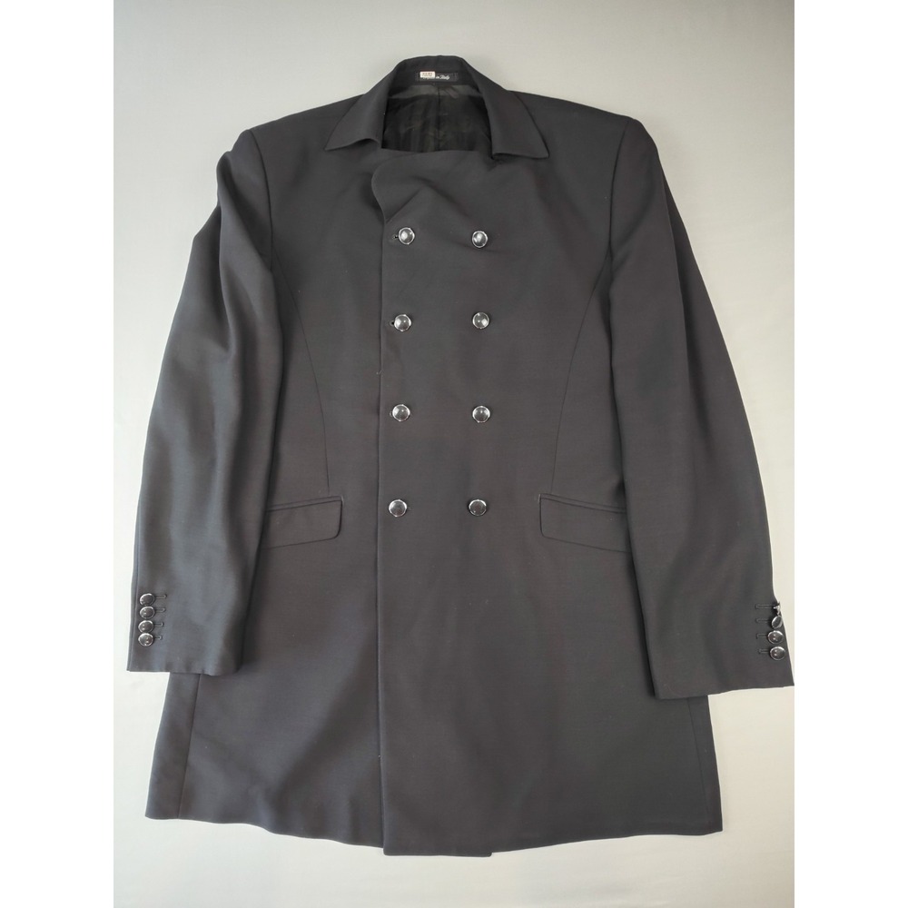 L'Uomo Drink Men's 56 (US 46) Long Double Breasted Formal Coat Wool Italy